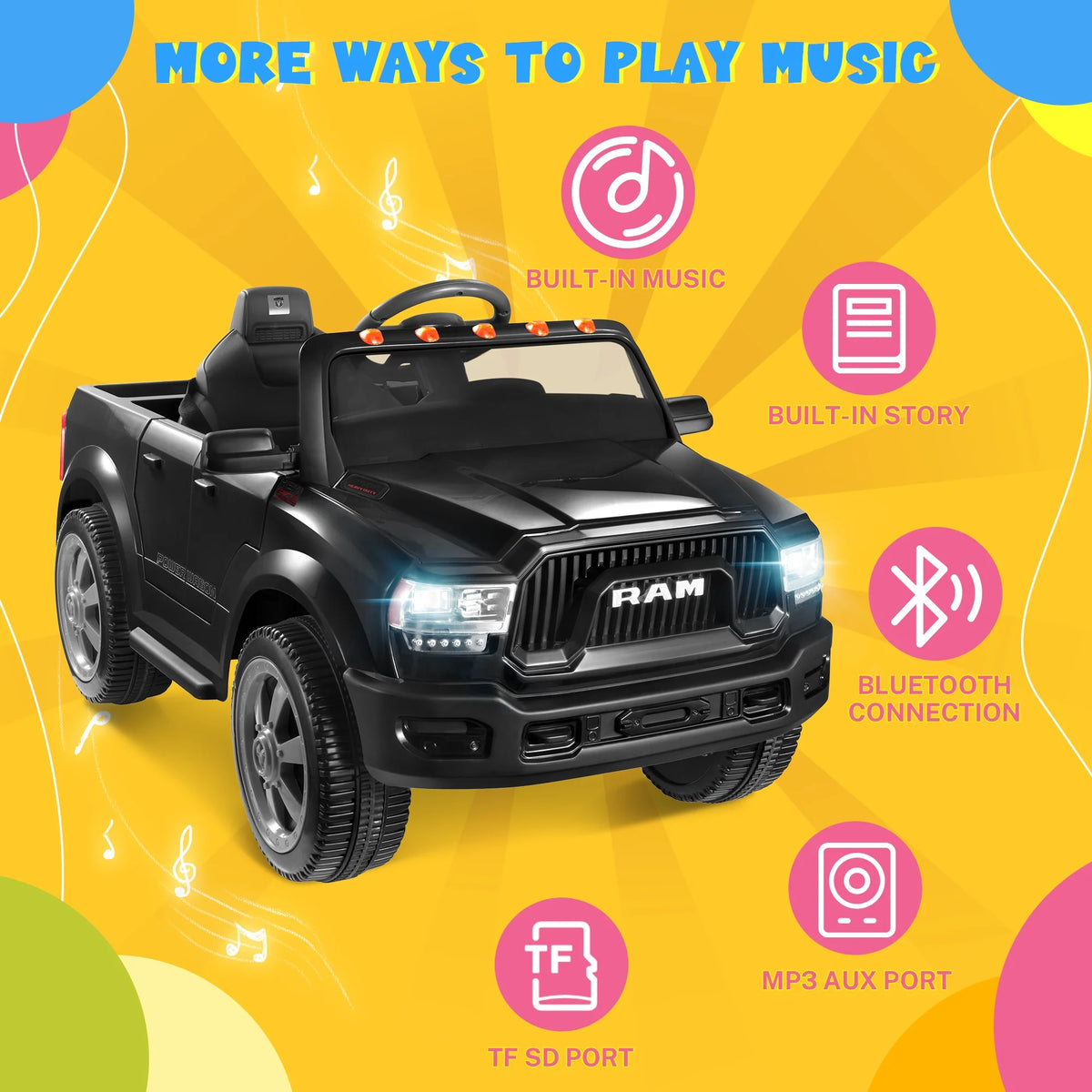 12V Powered Ride On Truck Car with Parents Remote Control, Red J982