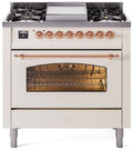 36 Dual Fuel Propane Gas Range Antique White Copper Trim L6914