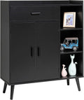 Black Storage Cabinet with 1 Drawer and 2 Doors Q580318