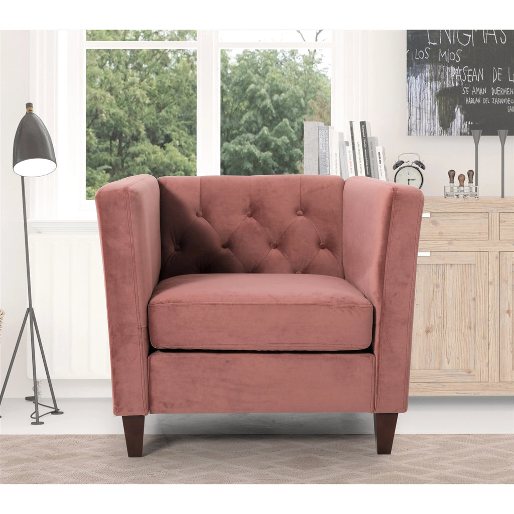 Yellow Velvet Square Armchair A280980