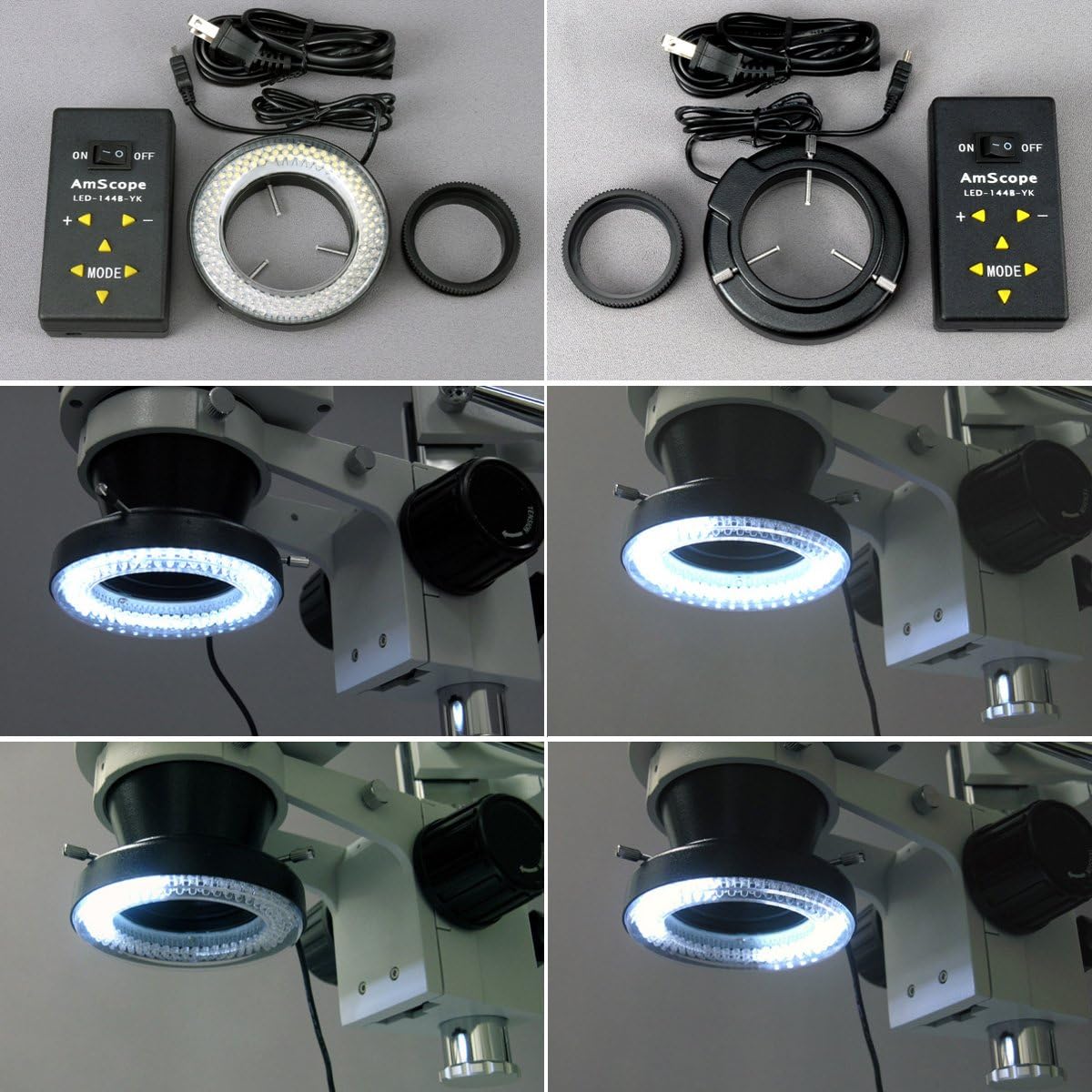 3.5X-90X Trinocular Stereo Microscope with 144-LED Ring Light and 18MP Camera K5127