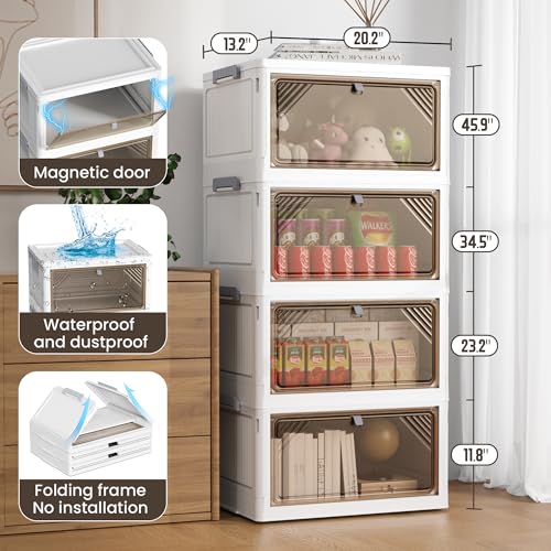 4 Pack 11.8 Gal Plastic Storage Bins with Lid T68981