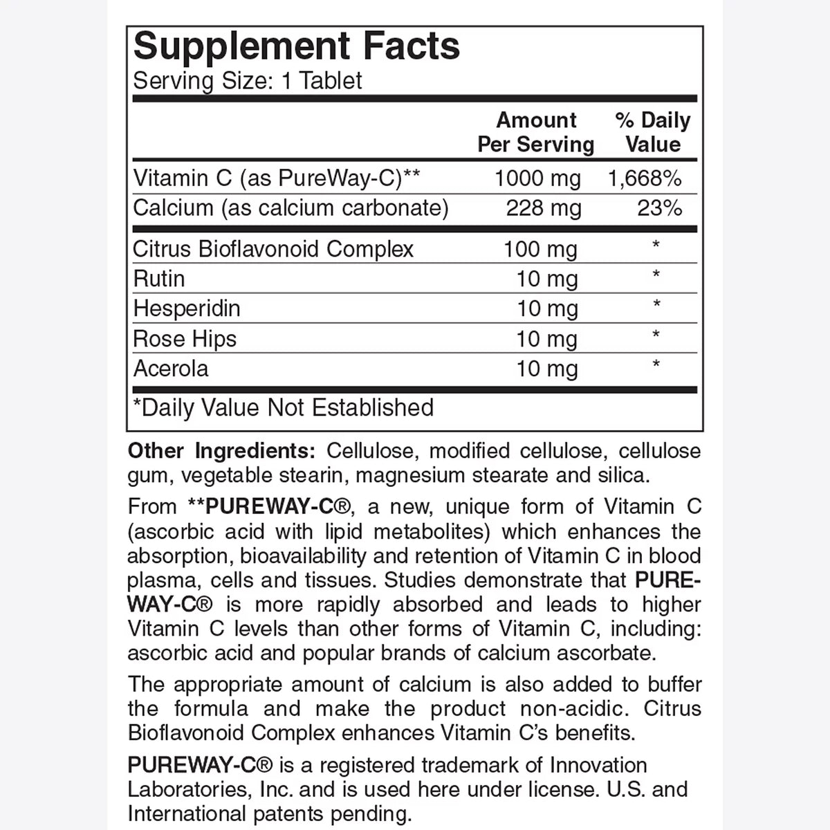 1000 MG Buffered 90 Tablets C6027