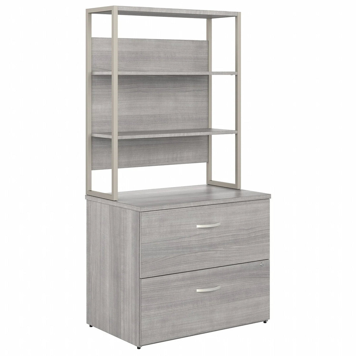 2 Drawer Lateral File Cabinet with Shelves C801