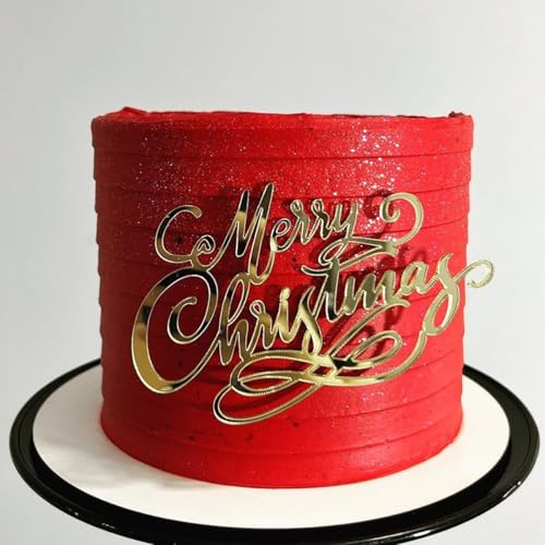 Gold Acrylic Mirror Christmas Cake Toppers 10Pcs X64170