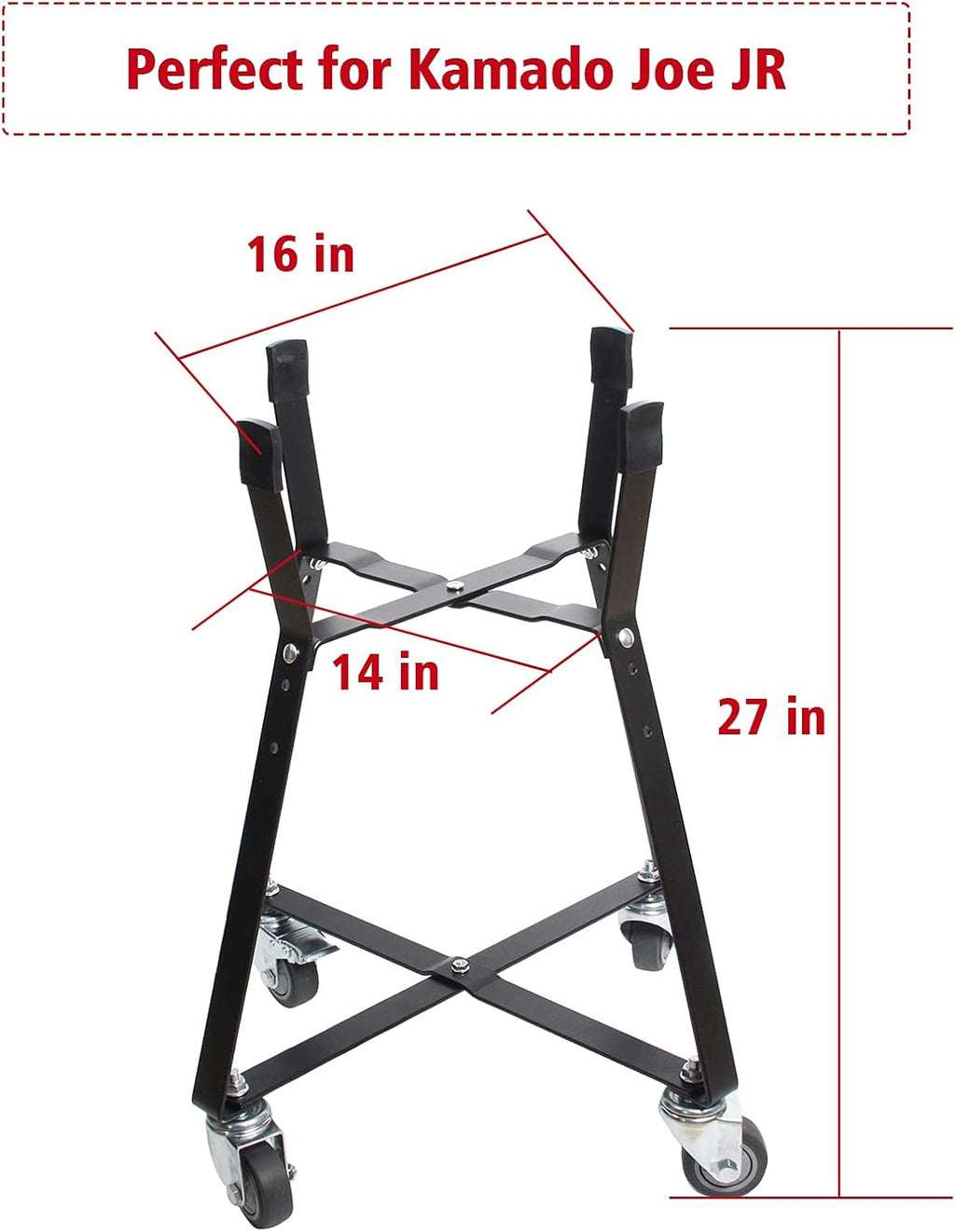 Rolling Cart with Locking Caster Wheels Powder Coated Steel X534220