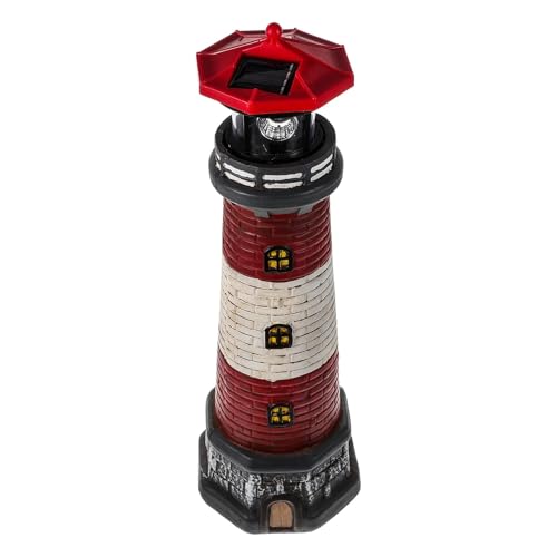 Solar Powered Led Lighthouse Garden Statue Q61897