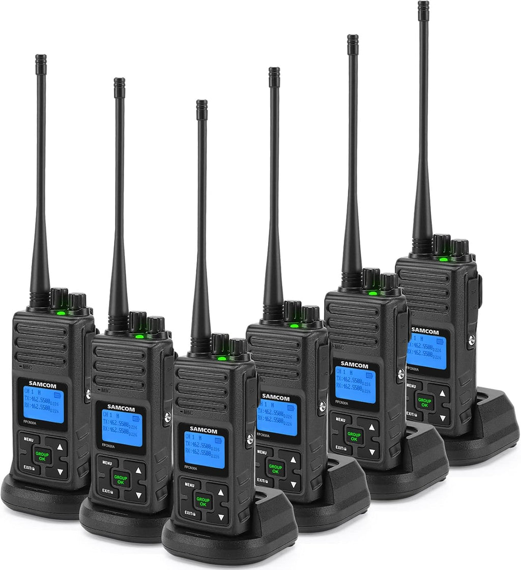 5 Watts UHF Programmable Handheld Two Way Radios 6 Packs W57928