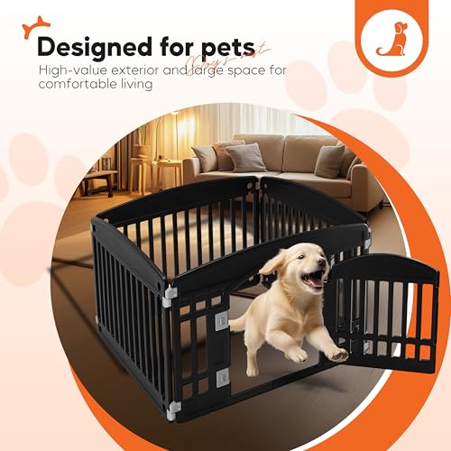 32 Inch 8 Panels Black Dog Playpen O560