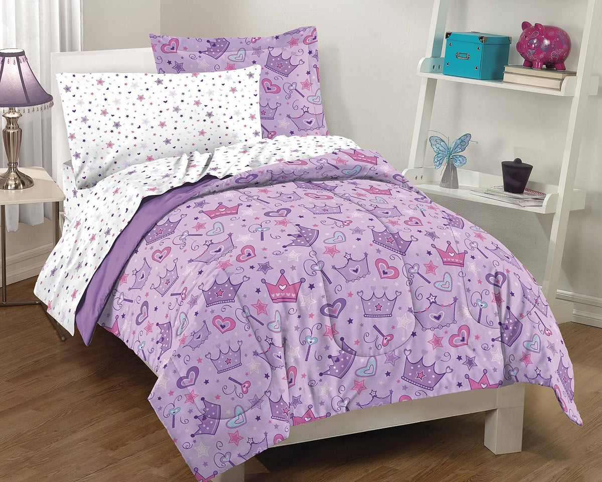 Stars and Crown Bed in A Bag Bedding Set Twin E174