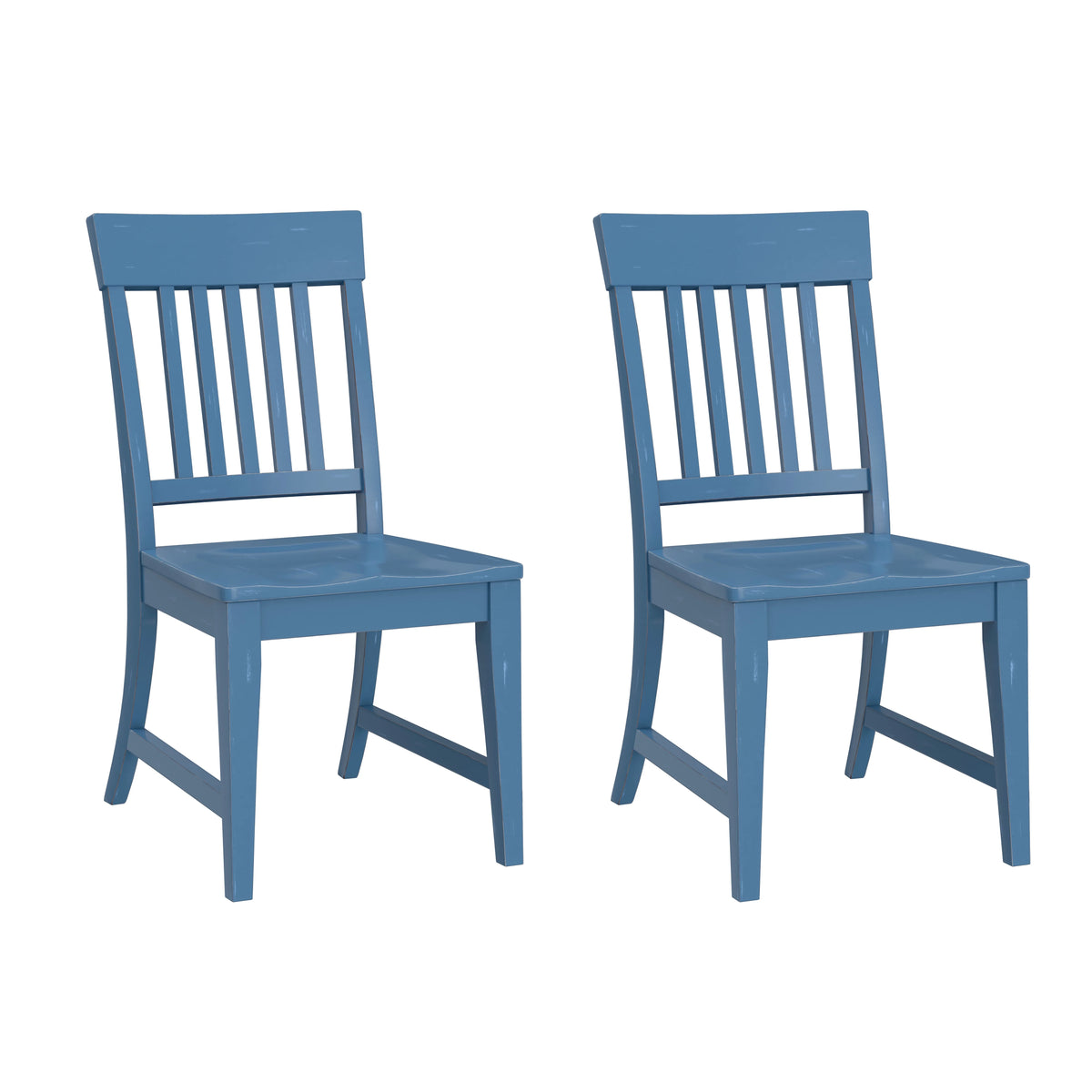 Antique Blue Wood Dining Chairs Pack of 2 W4063