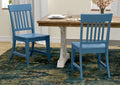 Antique Blue Wood Dining Chairs Pack of 2 W4063