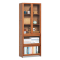 Bamboo 5 Tier Bookcase with Acrylic Doors I573663