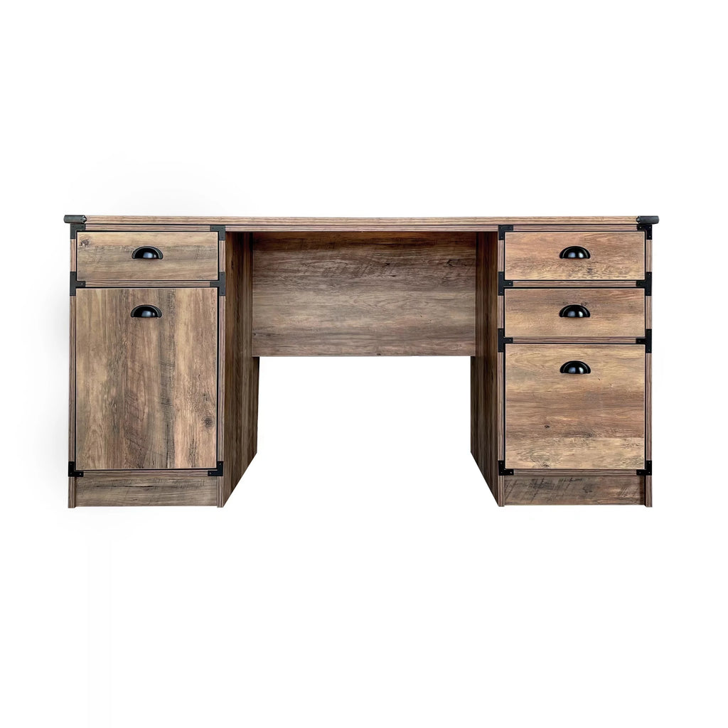 Oak Particle Board and Wood Desk V4096
