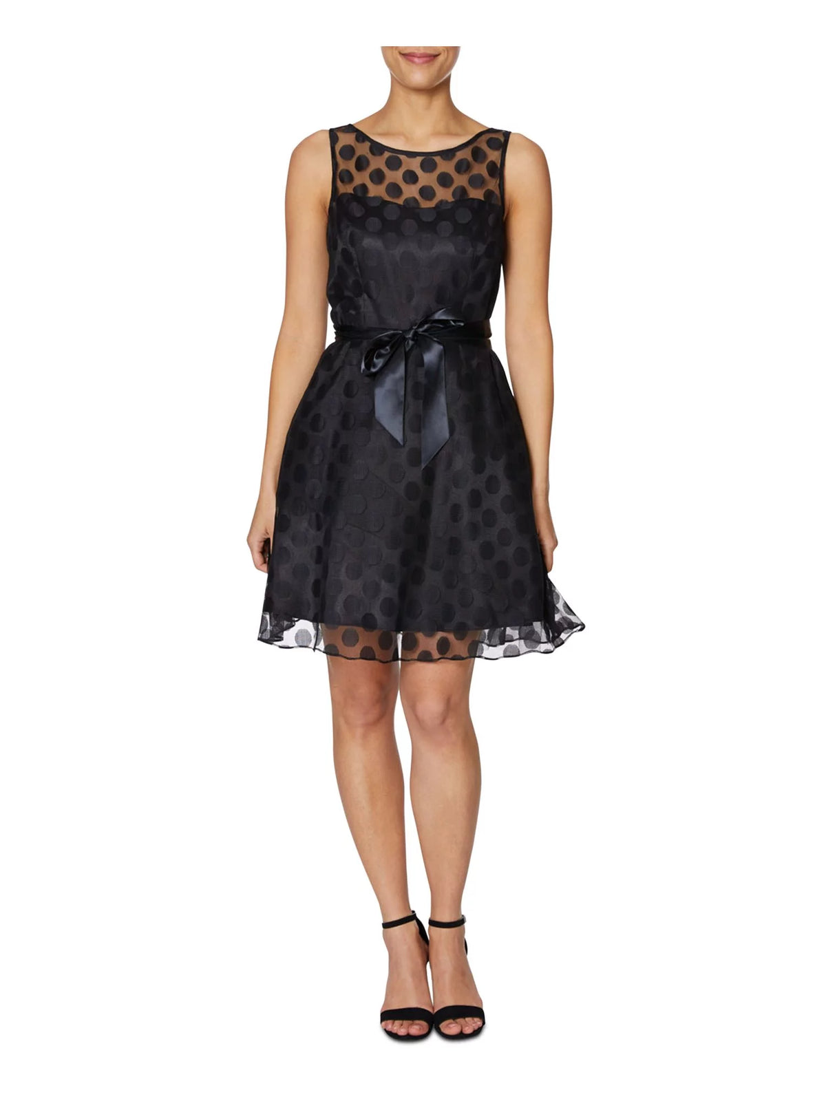 Black Sleeveless Above The Knee Fit + Flare Party Dress S642246