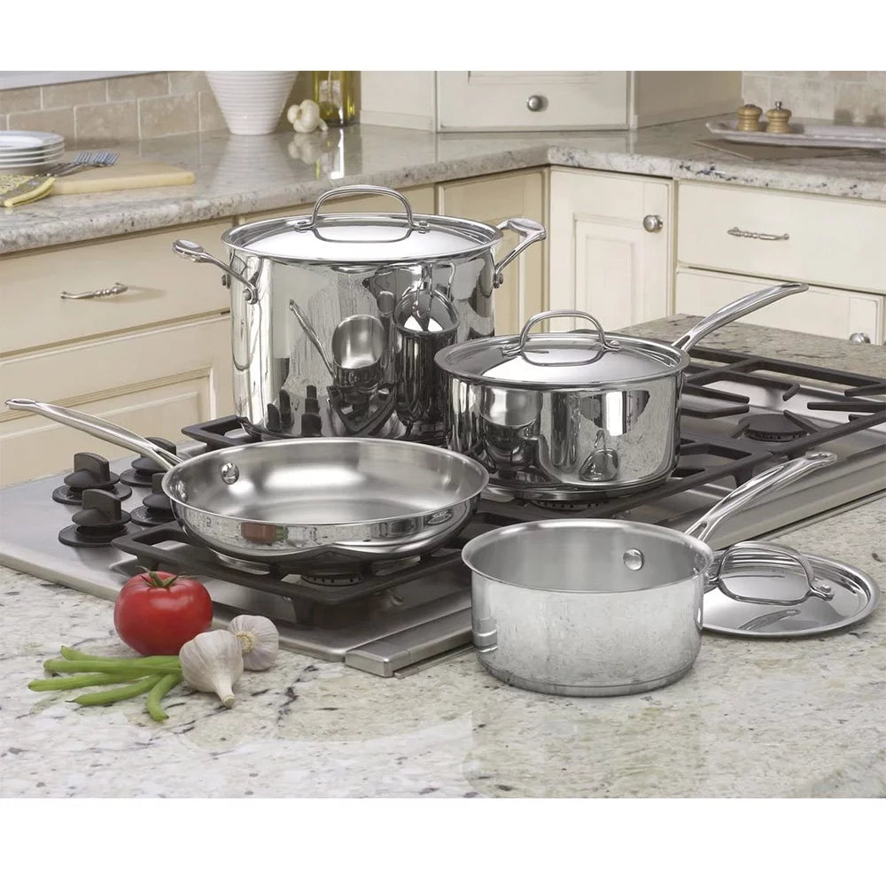 7-Piece Stainless Steel Cookware Set and 12 Piece Knife Set O61640