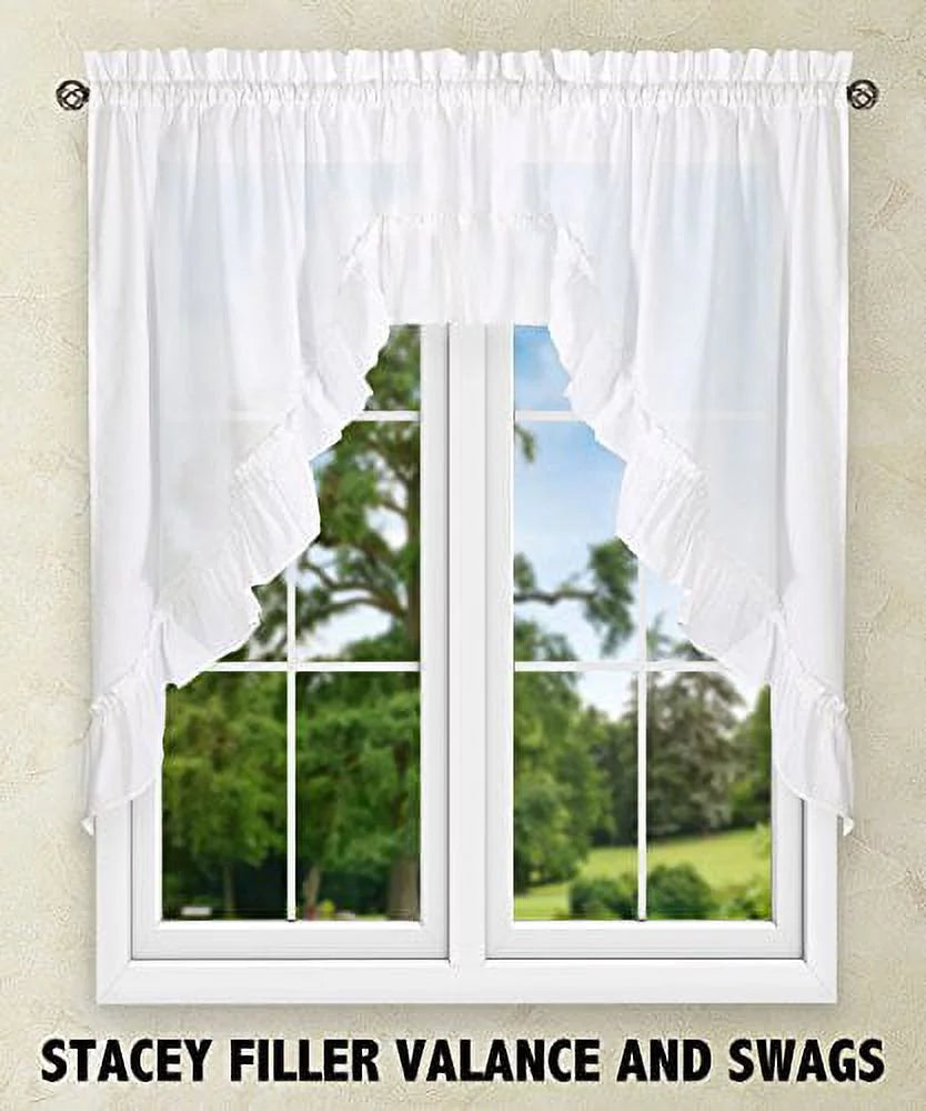 White 60" x 38" Curtain P9099