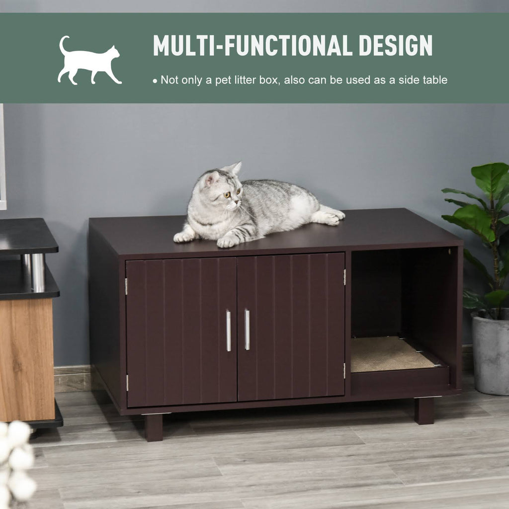 Cat Box Furniture with Scratch & Magnetic Doors F35180