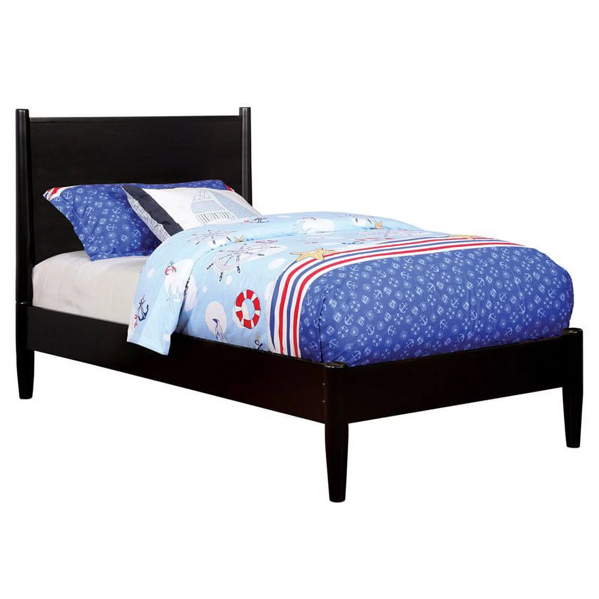 Black Mid-Century Twin Platform Bed Z448