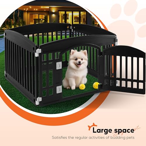 32 Inch 8 Panels Black Dog Playpen O560