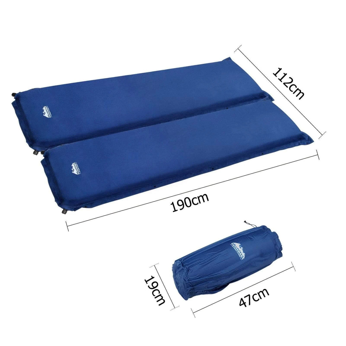 Self Inflating Camping Sleeping Mat Double Navy 10cm Thick U71745