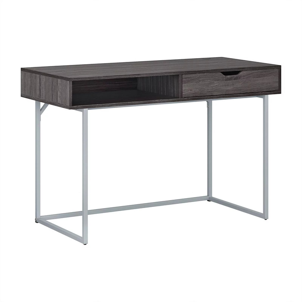 Modern Single Drawer Gray Wood Grain Finish Desk W549883