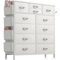 White 12 Drawer Fabric Dresser T779