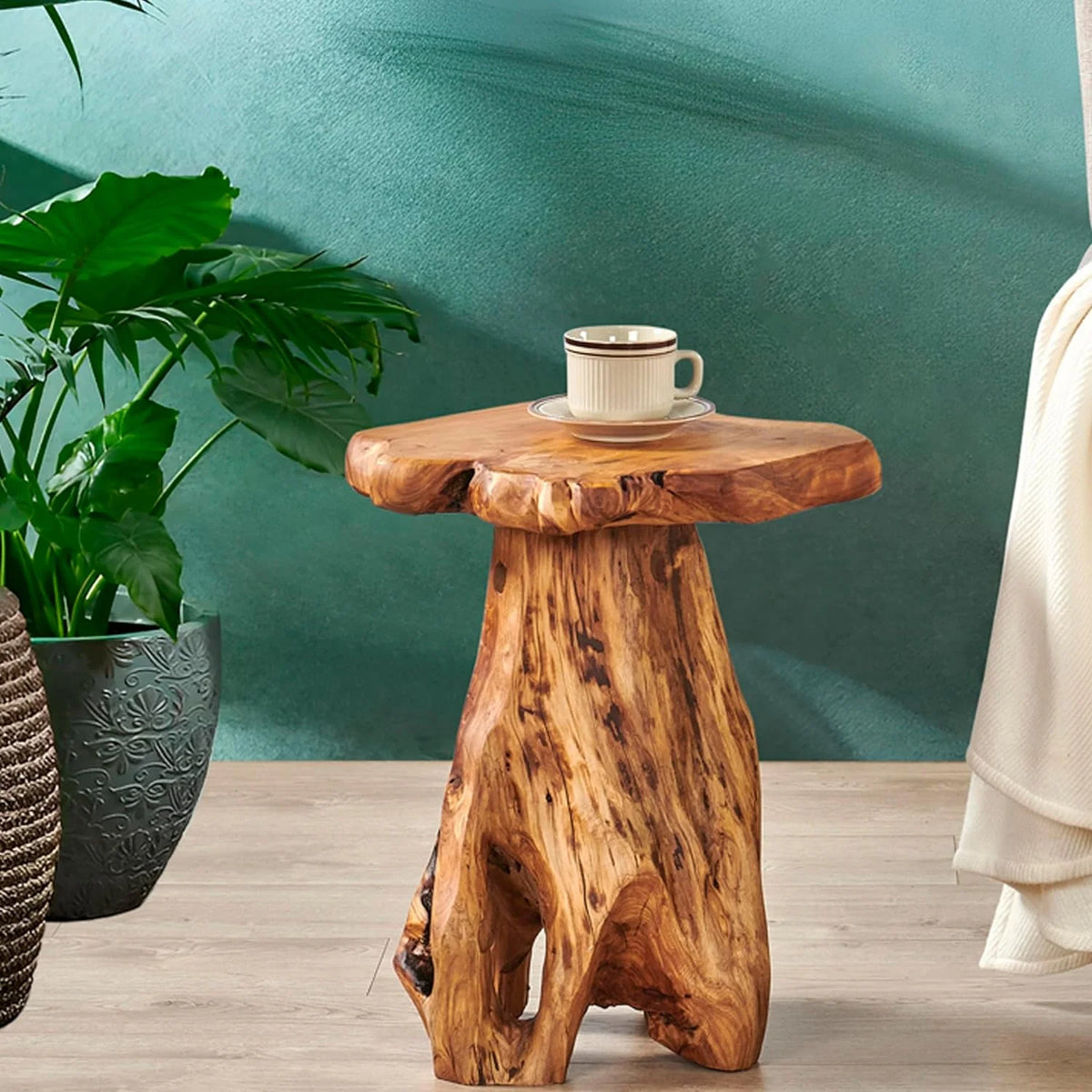 Cedar Wooden Live Edge Side Table M1539