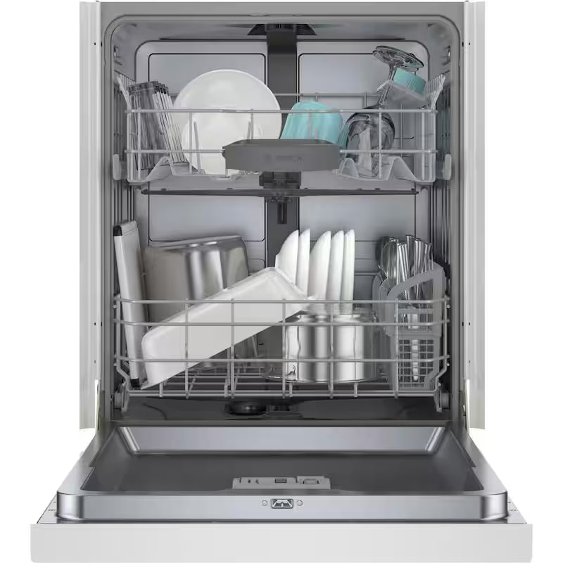 White Front Control Tall Tub Dishwasher with Stainless Steel Tub H447