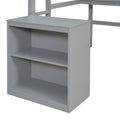 Grey Wood Loft Bed with Desk and 2 Drawers U15295