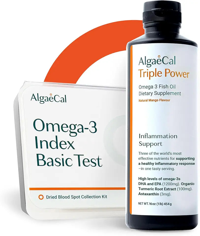 1200mg EPA & DHA Omega-3s Fish Oil Supplement and Omega-3 Home Test Kit Q700