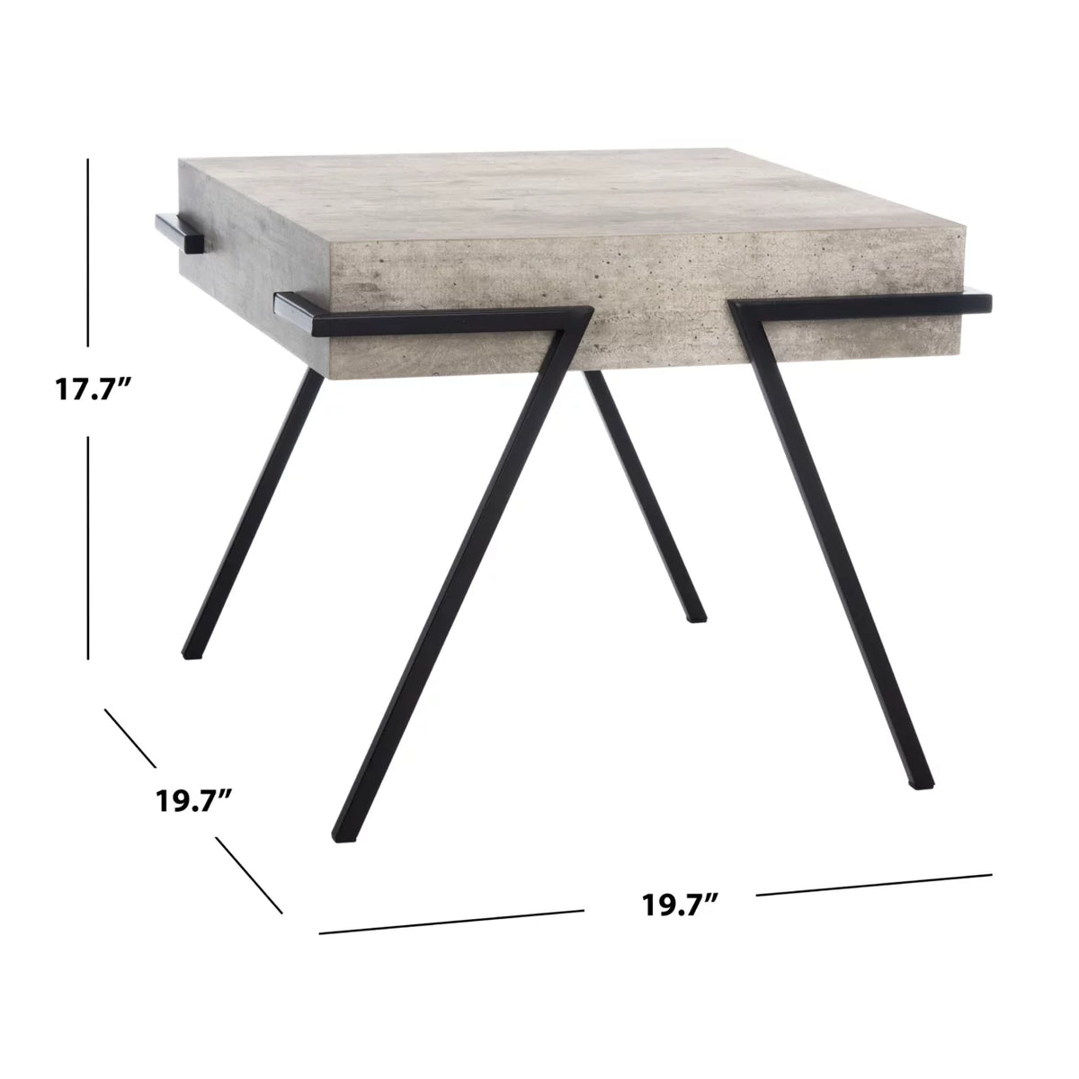Light Grey Black Square Accent Table O8622