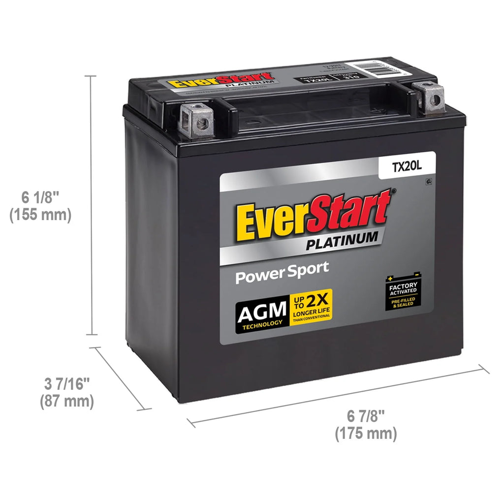 12 Volt 210 CCA AGM Power Sport Battery X425