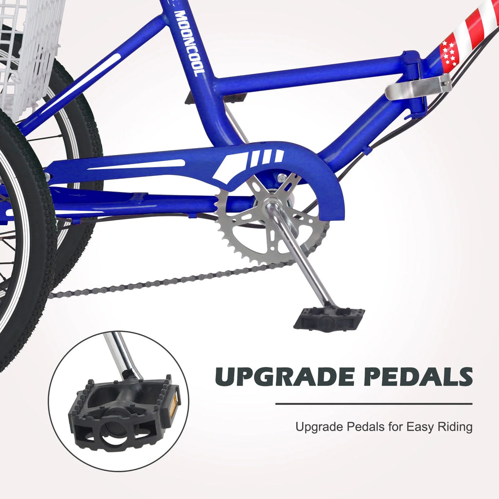 24 Inch 7-Speed 3 Wheels Folding Tricycle T53591
