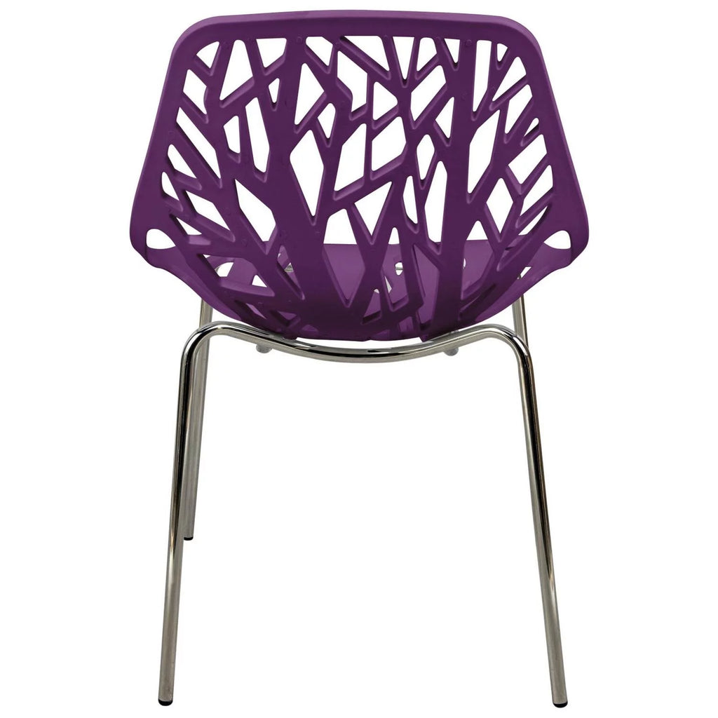 Vintage Modern Dining Chair with Chromed Legs Set of 2 U43053