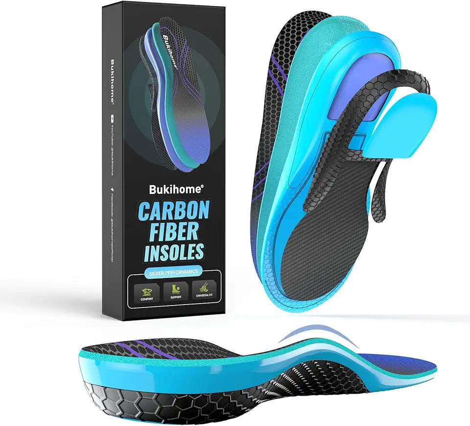 Carbon Fiber Insoles High Arch Rigid Support 1 Pair W838651