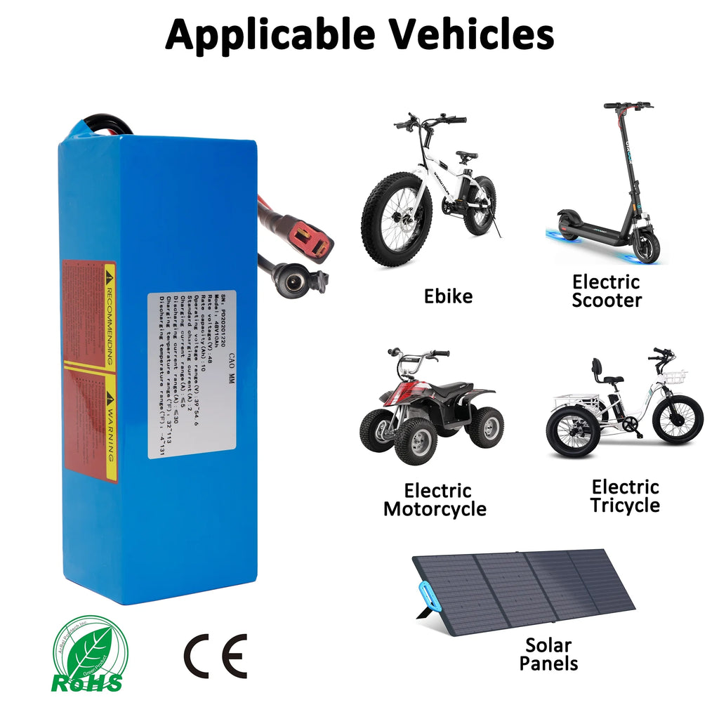 48V 10AH Lithium Ebike Battery with 5A Charger T817