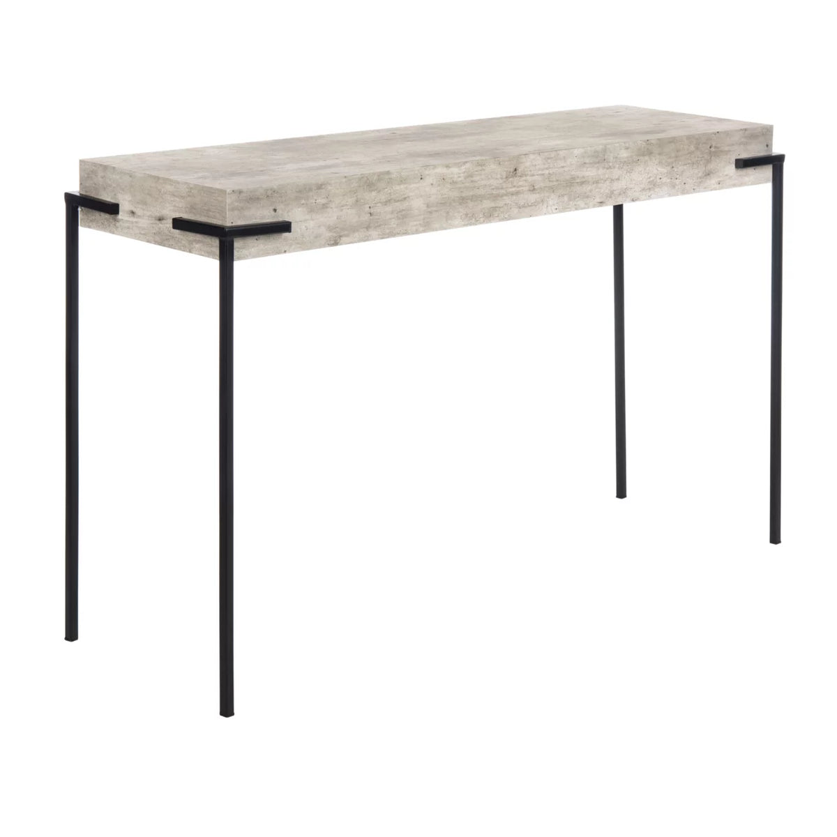 Light Grey Black Rectangle Console Table A43937