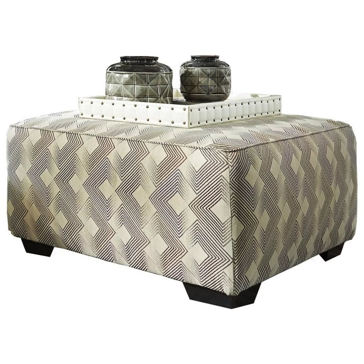 Gray Oversized Fabric Accent Ottoman Z3490