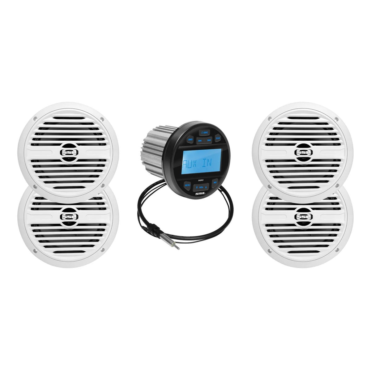 IPX6 Bluetooth Marine Stereo System with 6.5 Inch Speakers C190129