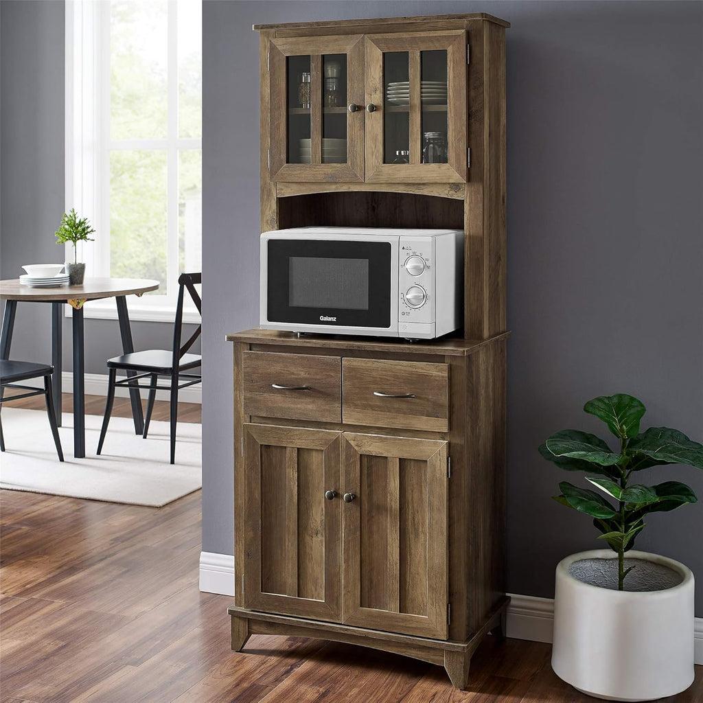Charcoal Microwave Storage Stand with Double Door Cabinets R801169