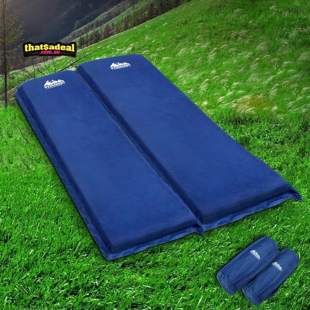 Self Inflating Camping Sleeping Mat Double Navy 10cm Thick U71745