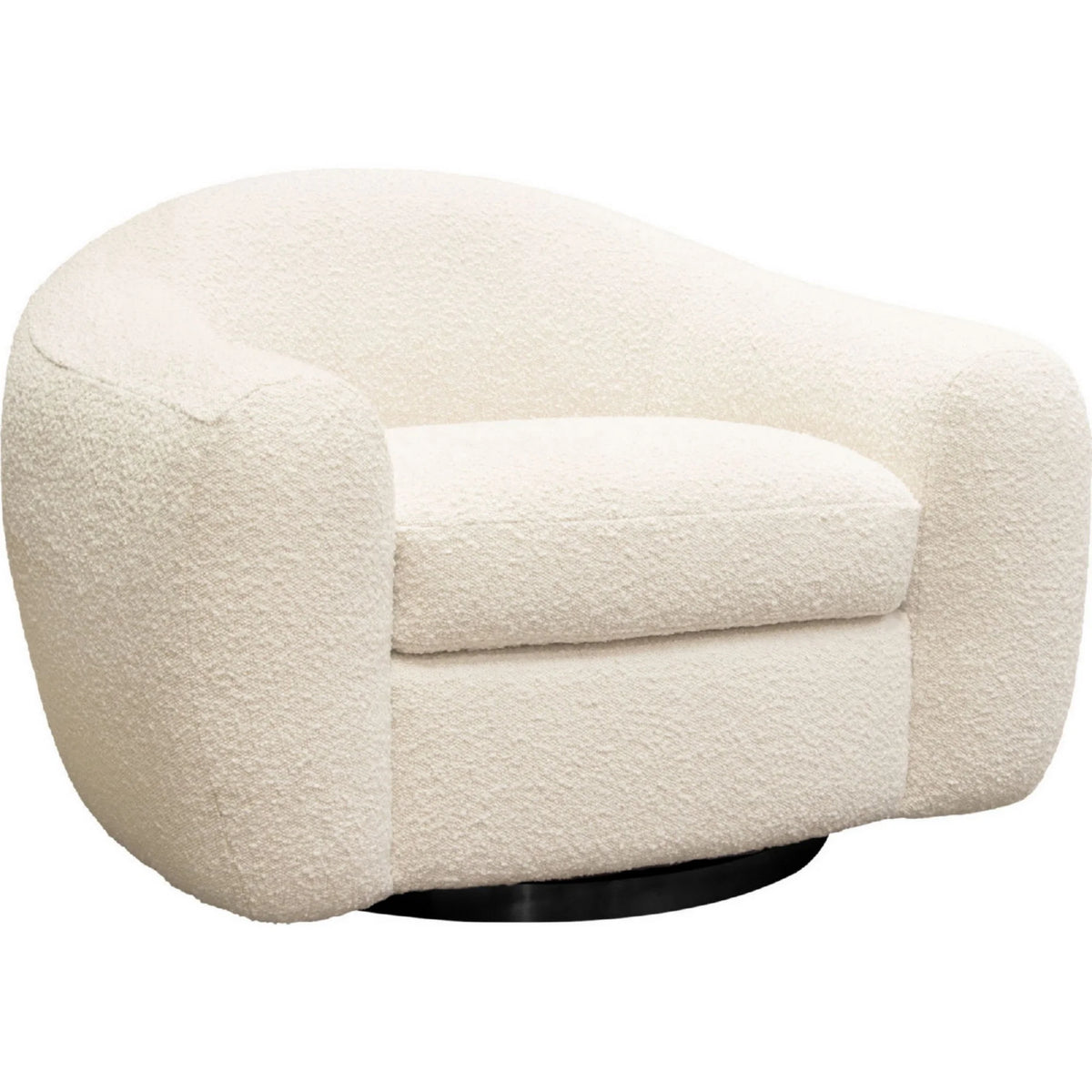 Bone White Boucle Swivel Accent Chair G799366
