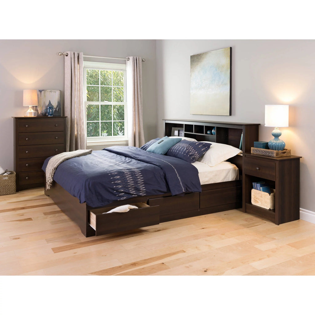 Espresso 1-Drawer Bedroom Nightstand O25899