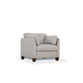 Leather Accent Chair in Dusty White Q13325