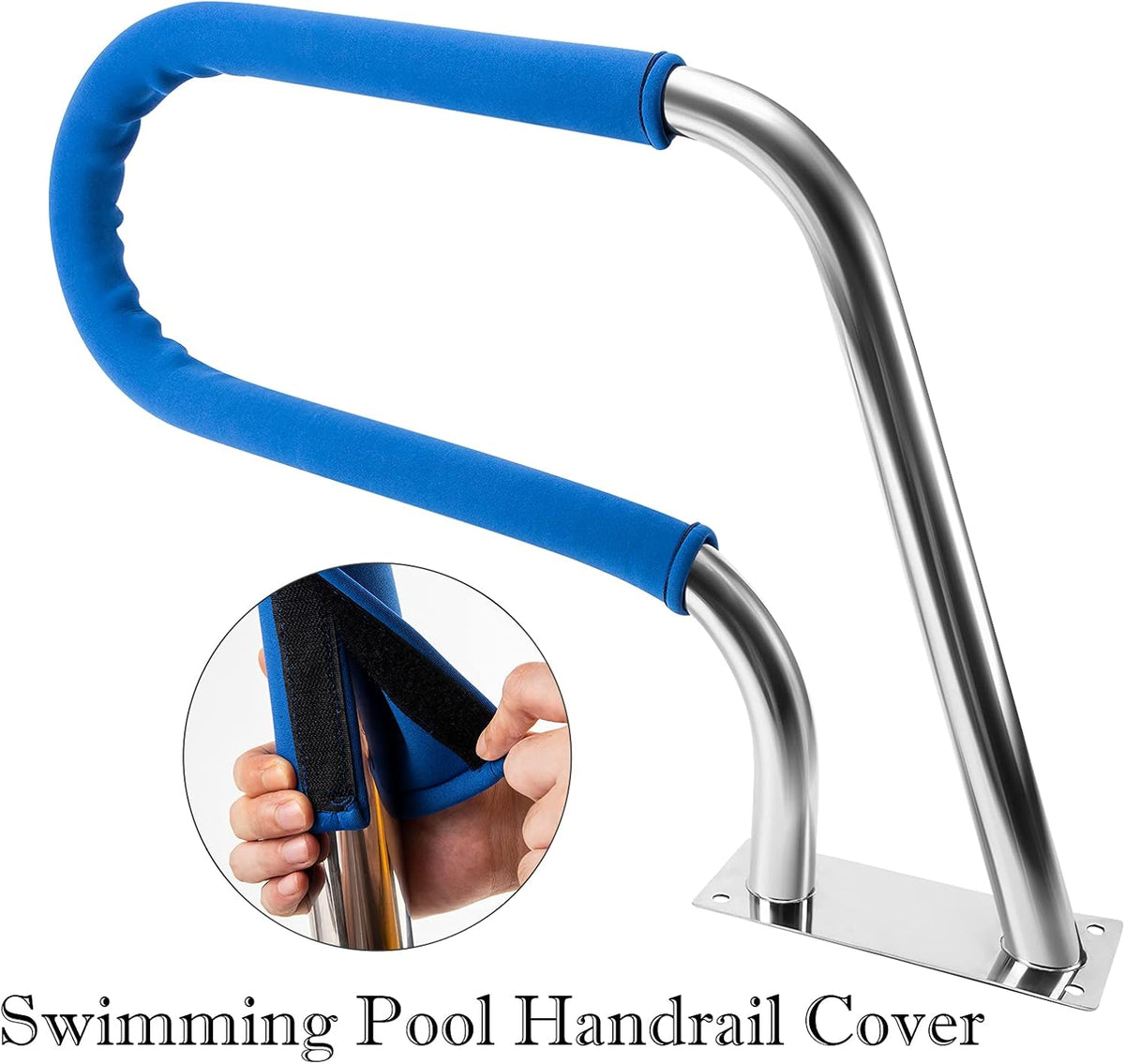 Stainless Steel Pool Hand Rail with Blue Grip Cover Q294