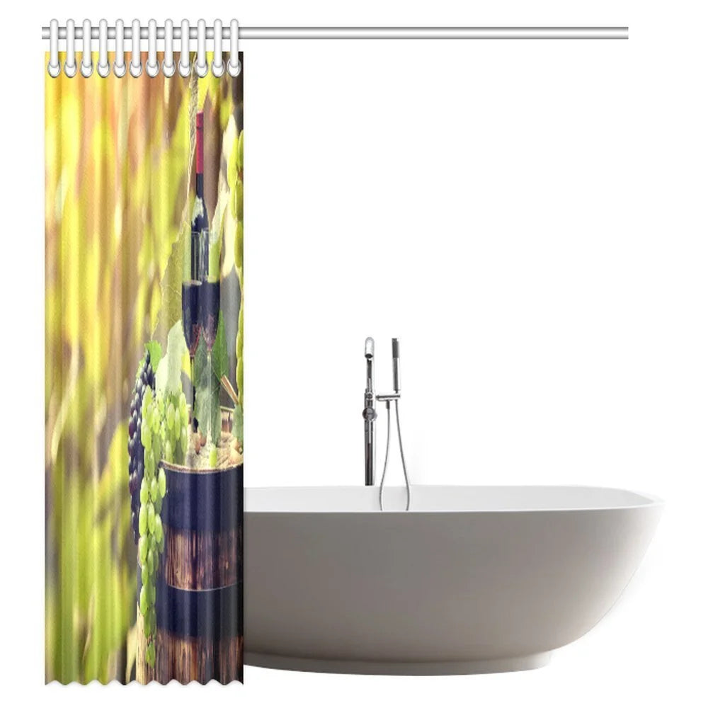 Fabric Bathroom Shower Curtain Set with Hooks, 60 X 72 Inches U280
