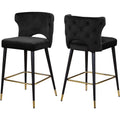 Black Velvet Bar Stool Set of 2 H4456