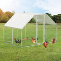 Large Metal Chicken Coop 10x 6.6x6.6FT Heavy Duty Outdoor Poultry Cage with Cover Y4505
