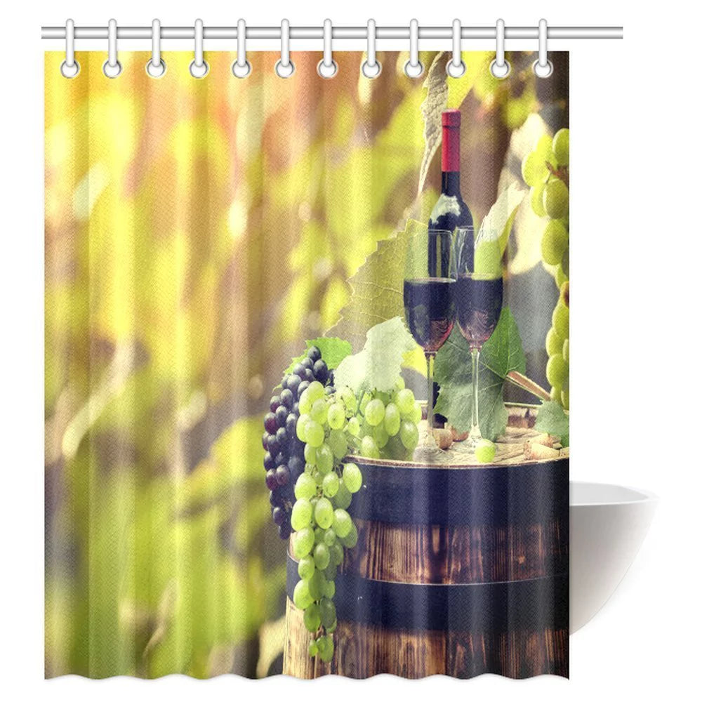 Fabric Bathroom Shower Curtain Set with Hooks, 60 X 72 Inches U280